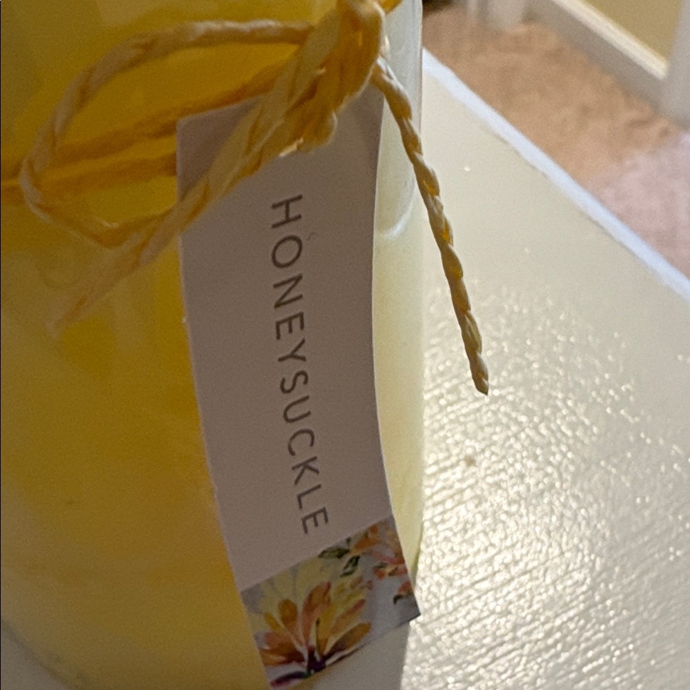 Pier 1 Honeysuckle Yellow Candle - Picture 2 of 4